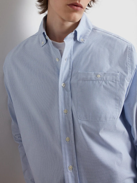 Farah F4WSG046 Cristo Archive Stripe Shirt In Sky Blue