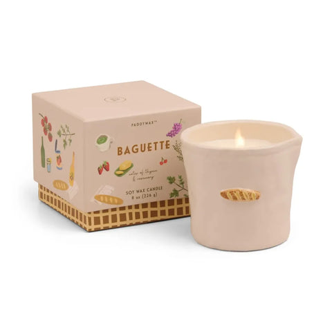 Paddywax Bistro 8oz/226g French Baguette Embossed Ceramic Candle