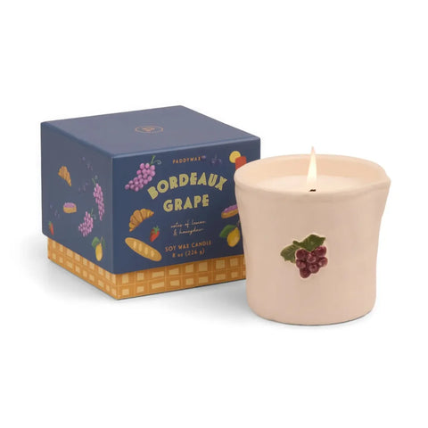 Paddywax Bistro 8oz/226g Grapes Embossed Ceramic Candle