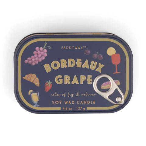 Paddywax Bistro 4.5oz/127g Grapes Printed Tin Candle
