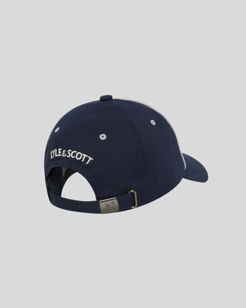 Lyle & Scott HE2403A Piped Cap In Z271 Dark Navy
