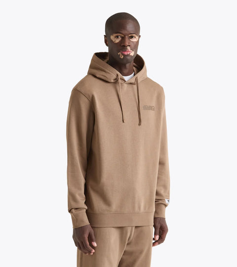 Diadora Hoodie Athletic Logo In Sepia Tint
