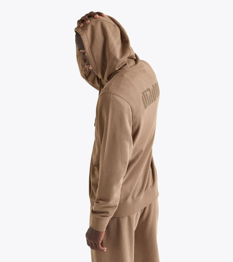 Diadora Hoodie Athletic Logo In Sepia Tint