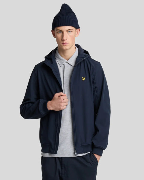 Lyle & Scott JK2110TON Tonal Fleece Back Softshell In Dark Navy