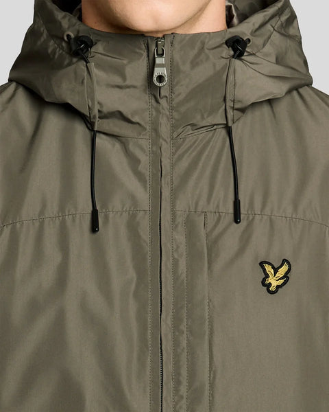 Lyle & Scott JK2205V Lightweight Hooded Zip Through Jacket In X569 Khaki Ash
