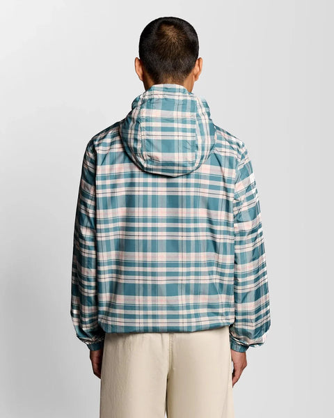 Lyle & Scott JK2420V Tartan Hooded Zip Through Jacket In W130 Everglade