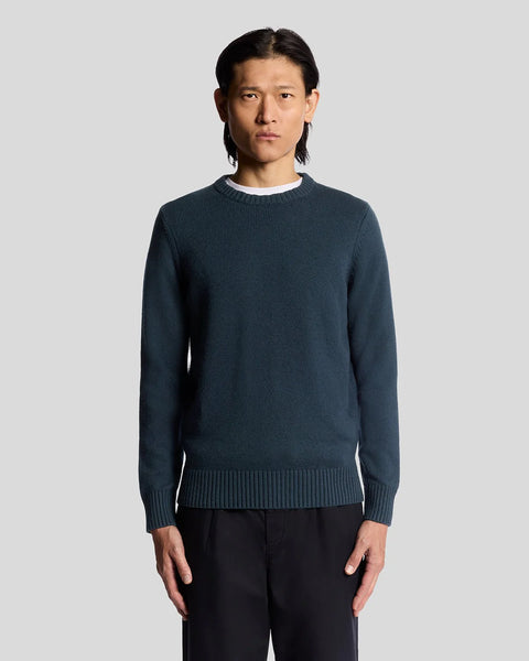 Lyle & Scott KN2343V Military Crew Neck Jumper In Carbon