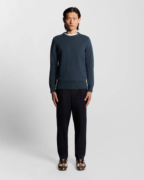 Lyle & Scott KN2343V Military Crew Neck Jumper In Carbon