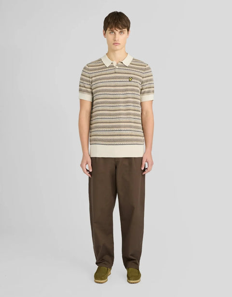 Lyle & Scott KN2532V Fairisle Short Sleeve Polo In Cove (W870)