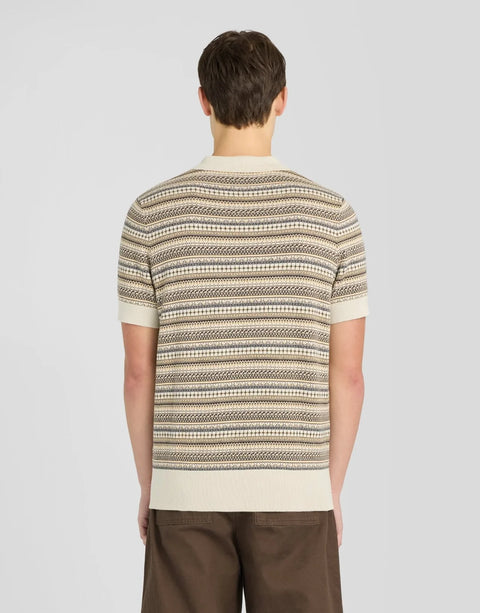Lyle & Scott KN2532V Fairisle Short Sleeve Polo In Cove (W870)