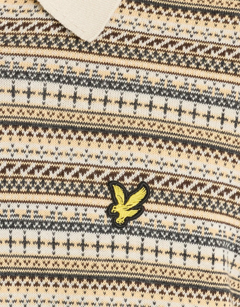 Lyle & Scott KN2532V Fairisle Short Sleeve Polo In Cove (W870)