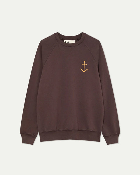La Paz Cunha Sweatshirt In Brown /Roasted Yellow Logo