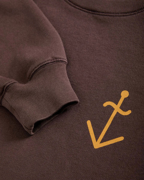 La Paz Cunha Sweatshirt In Brown /Roasted Yellow Logo