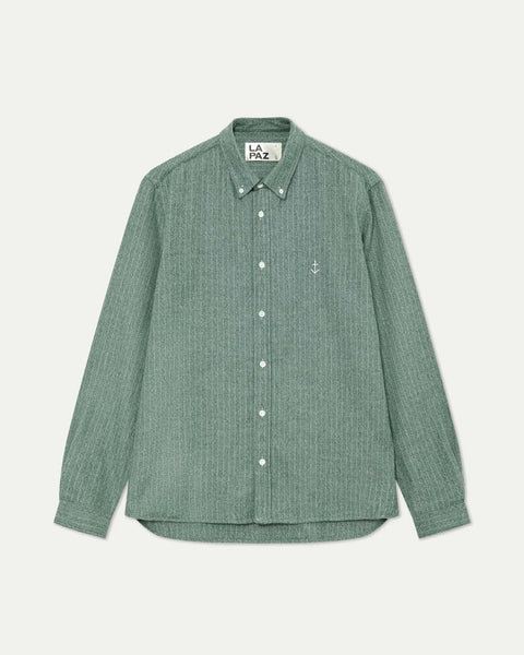 La Paz Teles Shirt In Green Herringbone