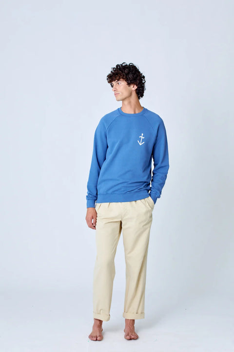 La Paz Cunha Logo Sweatshirt In Indigo/Off-White