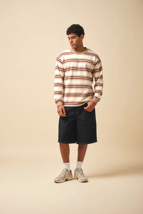 Bound Latte Stripe Longsleeve Tee