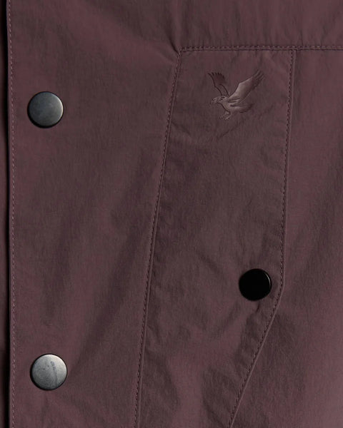 Lyle & Scott LW2310V Crinkle Nylon Overshirt In Espresso