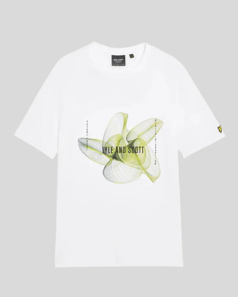 Lyle & Scott TS2209V 3D Line Graphic T-shirt In White/ Smoke Green