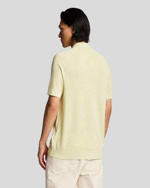 Lyle & Scott KN2215V Linen Blend Knittes Polo In Luna