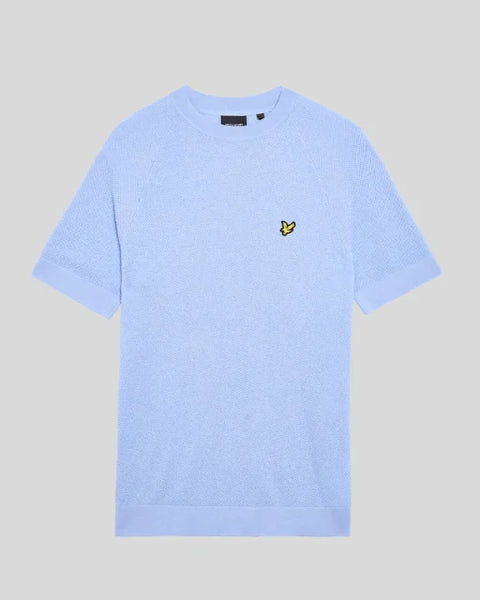 Lyle & Scott KN2214V Linen Blend Knitted T-Shirt In Light Blue