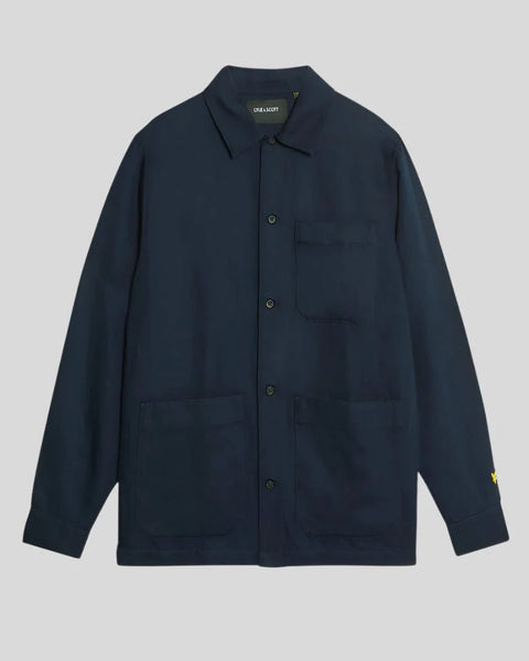 Lyle & Scott LW2209V Linen Blend Overshirt In Dark Navy