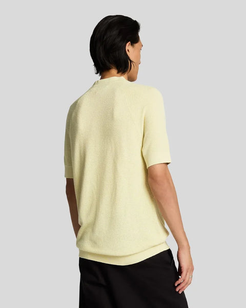 Lyle & Scott KN2214V Linen Blend Knitted T-shirt In Luna