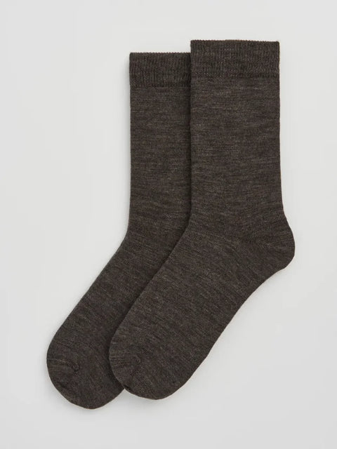 Pairs MERBROWN Deep Earth Brown Merino Socks
