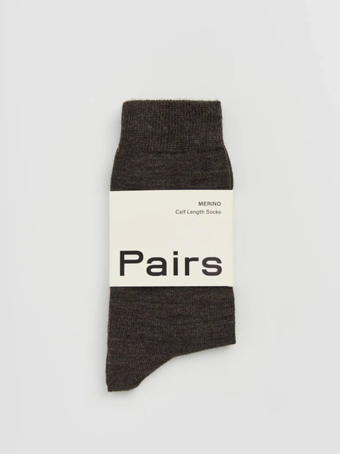 Pairs MERBROWN Deep Earth Brown Merino Socks