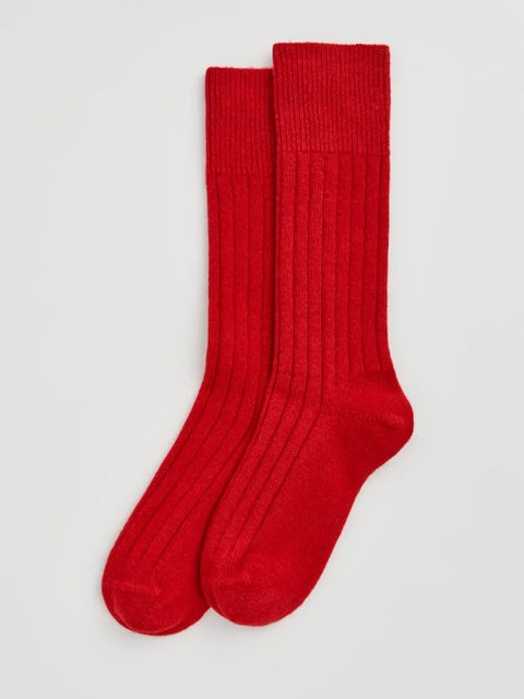 Pairs MERRED Postbox Red Merino Socks