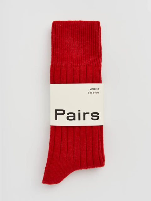Pairs MERRED Postbox Red Merino Socks