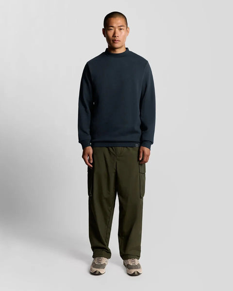 Lyle & Scott ML2329V Half Raglan Crew Neck Sweatshirt In Dark Navy