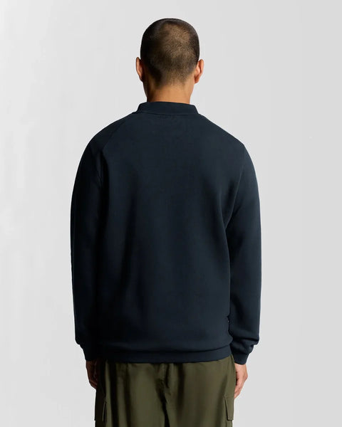 Lyle & Scott ML2329V Half Raglan Crew Neck Sweatshirt In Dark Navy