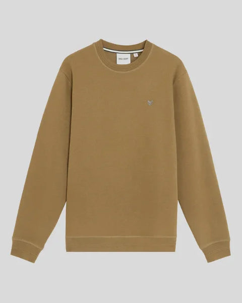 Lyle & Scott ML2353V Diagonal Weave Crew Neck Sweatshirt In Dusky Green