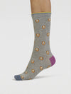Thought SPM892 Axel Bear Organic Cotton Socks in Mid Grey Marle