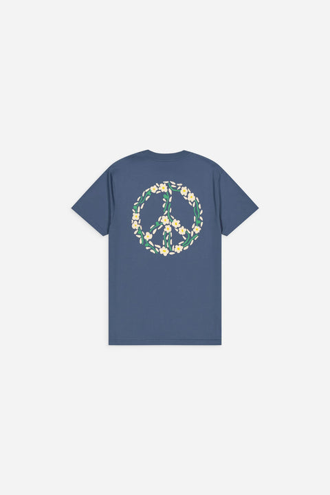 Olow Peace T Shirt In Cobalt Blue