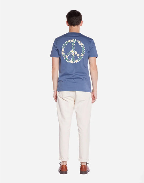 Olow Peace T Shirt In Cobalt Blue