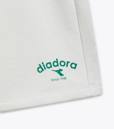 Diadora Bermuda Shorts Athletic Logo In White Milk
