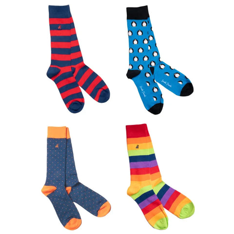 Swole Panda SP028-4-02-L Green Merry Christmas Drawer Box - 4 pairs