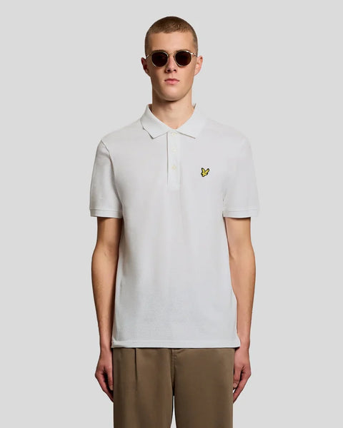 Lyle & Scott SP2400V Popcorn Jacquard Polo Shirt In 626 White