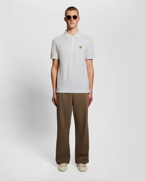Lyle & Scott SP2400V Popcorn Jacquard Polo Shirt In 626 White