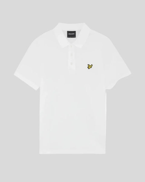 Lyle & Scott SP2400V Popcorn Jacquard Polo Shirt In 626 White