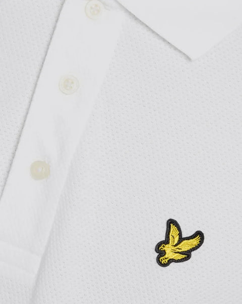 Lyle & Scott SP2400V Popcorn Jacquard Polo Shirt In 626 White