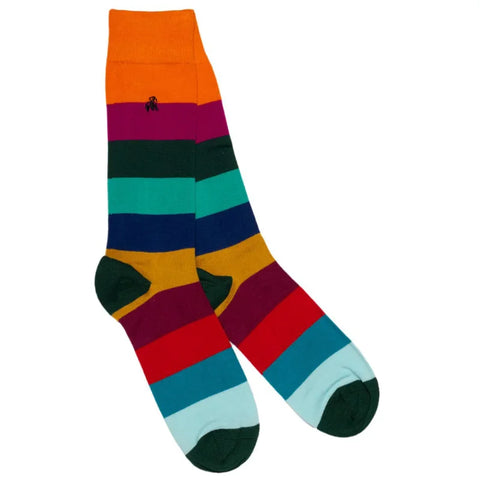 Swole Panda SP302 Multicoloured Block Stripe Socks