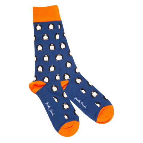 Swole Panda SP376  Navy Penguin Socks