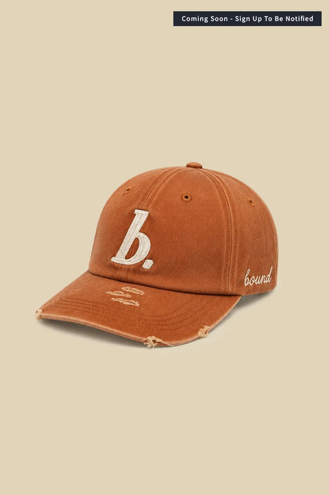 Bound Stamp Distressed Cap - Orange