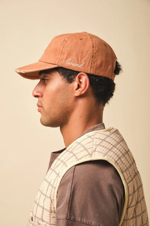 Bound Stamp Distressed Cap - Orange