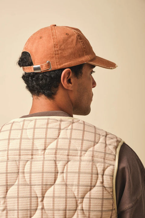 Bound Stamp Distressed Cap - Orange
