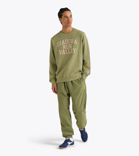 Diadora Sweatshirt Crew Neck Run Valley In Sage Green