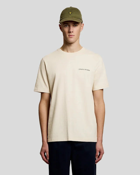 Lyle & Scott TS2300VT Script T-Shirt In Y147 Ice Cream Marl
