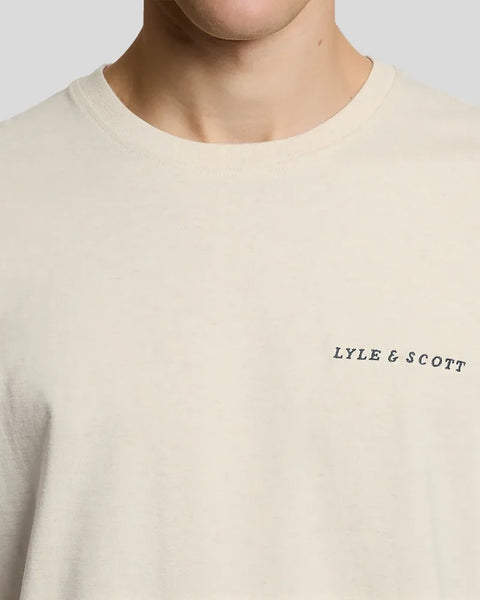 Lyle & Scott TS2300VT Script T-Shirt In Y147 Ice Cream Marl